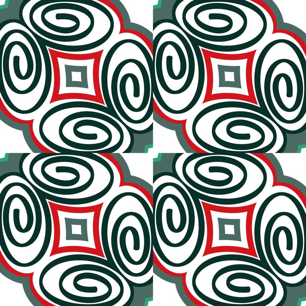 naadloos patroon in de spiralen van een mozaïek- in retro stijl. decoratief abstract cirkel wijnoogst ornament vector