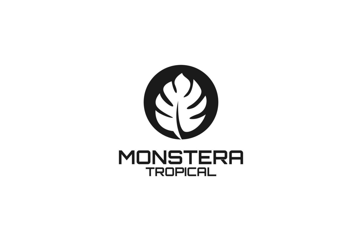 monstera blad logo ontwerp vector illustratie