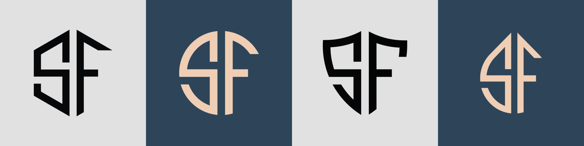 creatief gemakkelijk eerste brieven sf logo ontwerpen bundel. vector