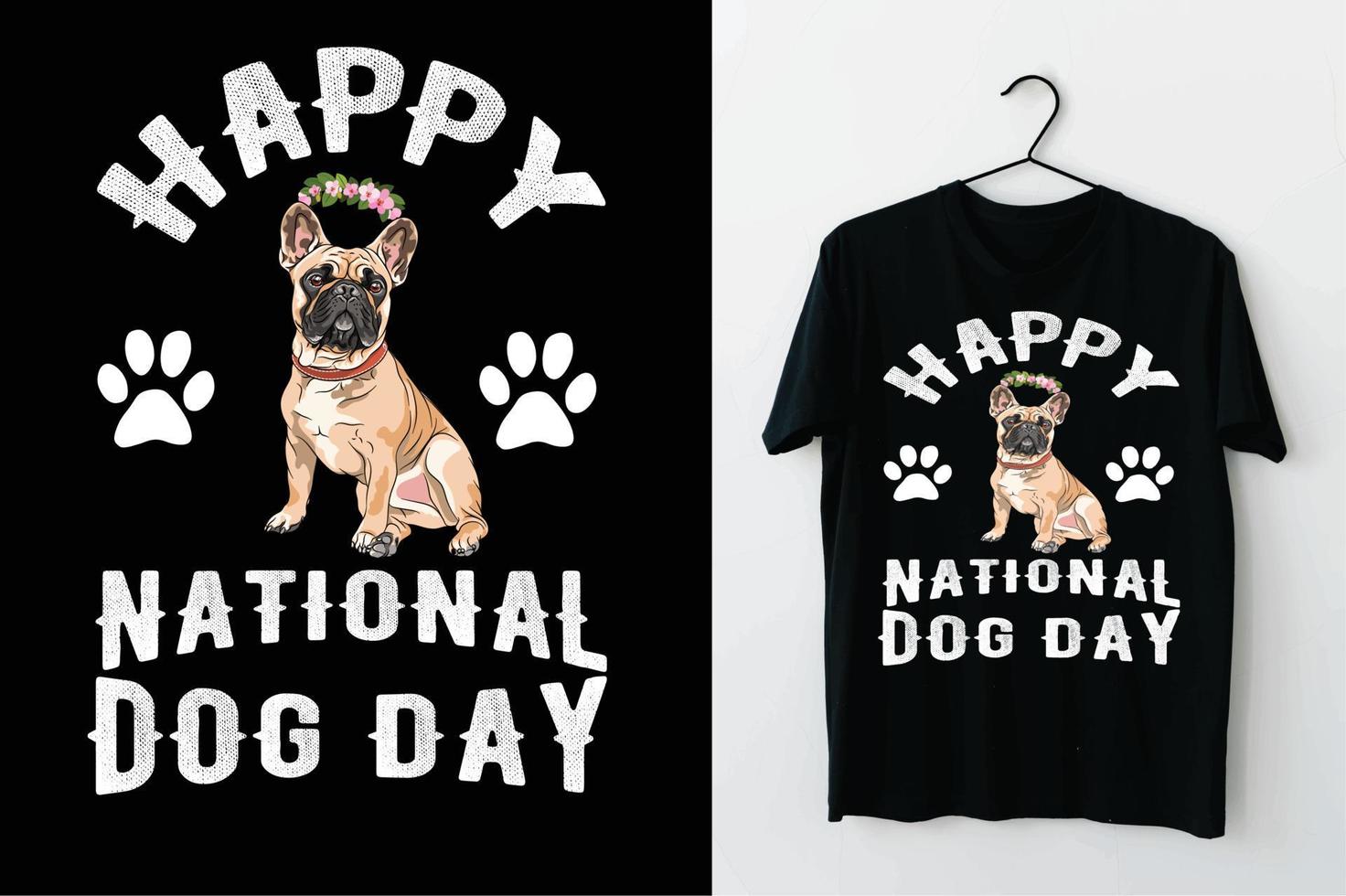 gelukkig nationaal hond dag t-shirt ontwerp vector