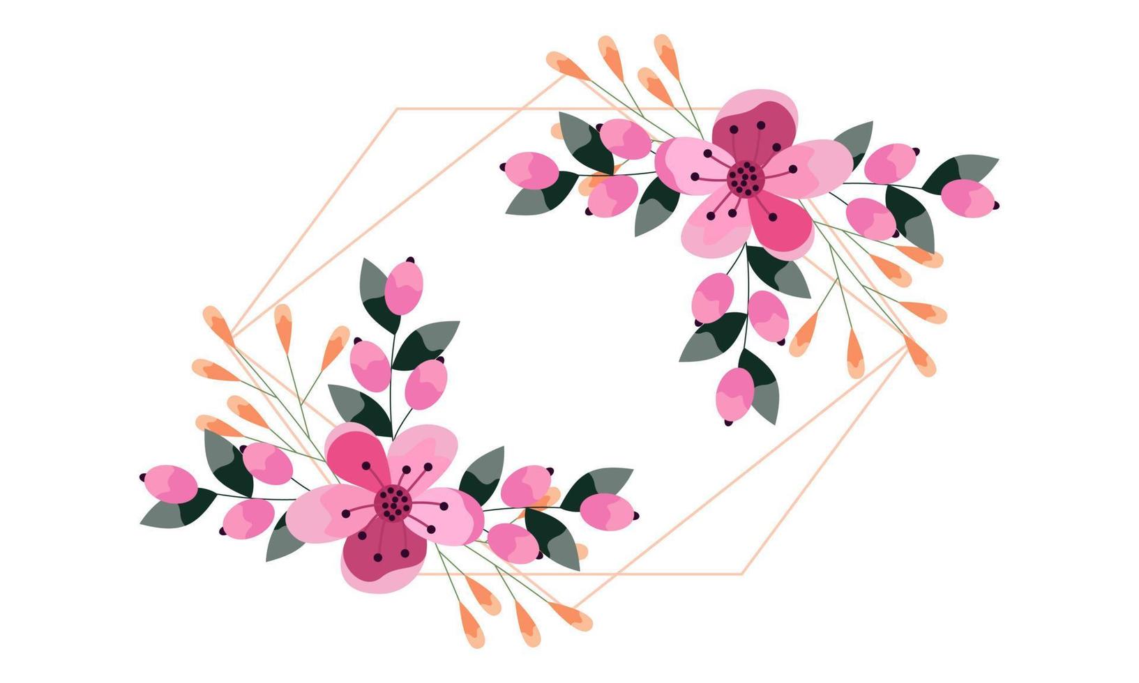 bruiloft uitnodiging sjabloon met bloemen kader achtergrond vector