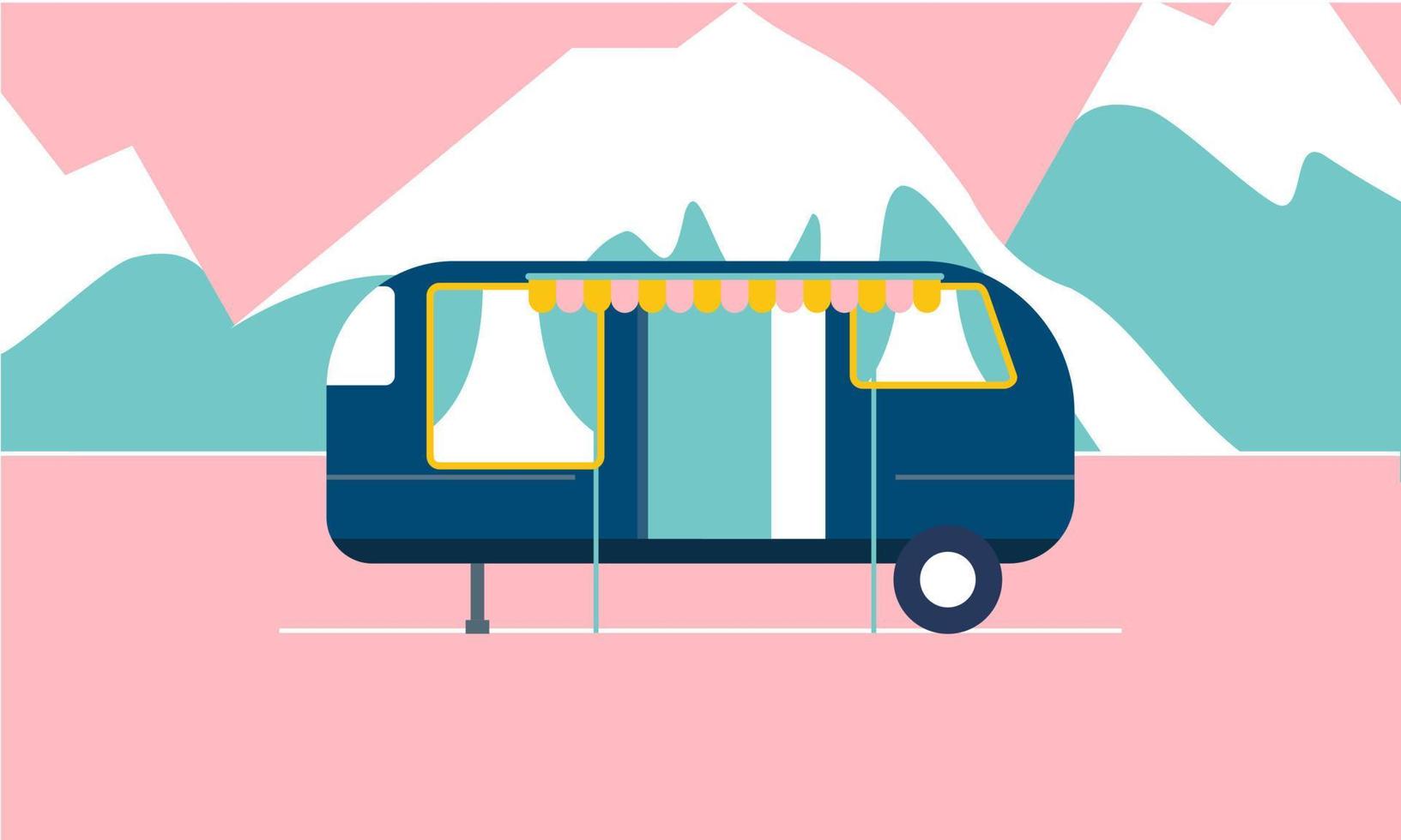 camper busje caravan logo ontwerp vector illustratie