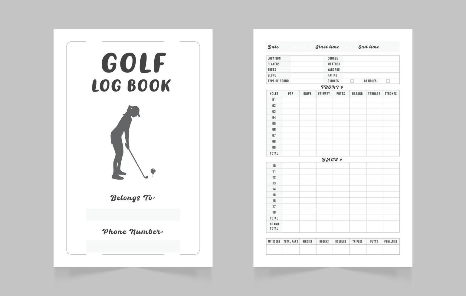 golf log boek ontwerp sjabloon vector