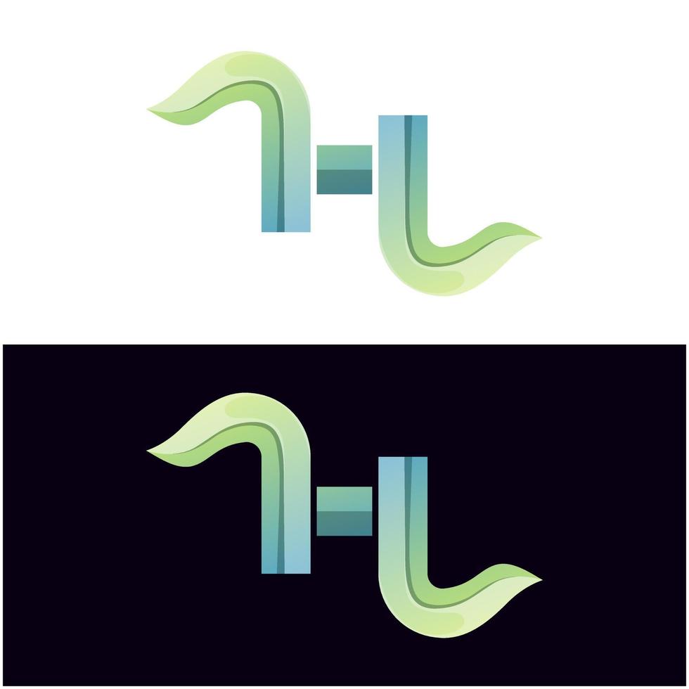 vector logo illustratie letter h kleurovergang kleurrijke stijl