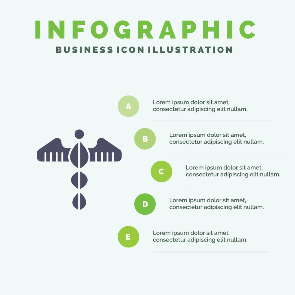 medisch symbool hart Gezondheid zorg solide icoon infographics 5 stappen presentatie achtergrond vector