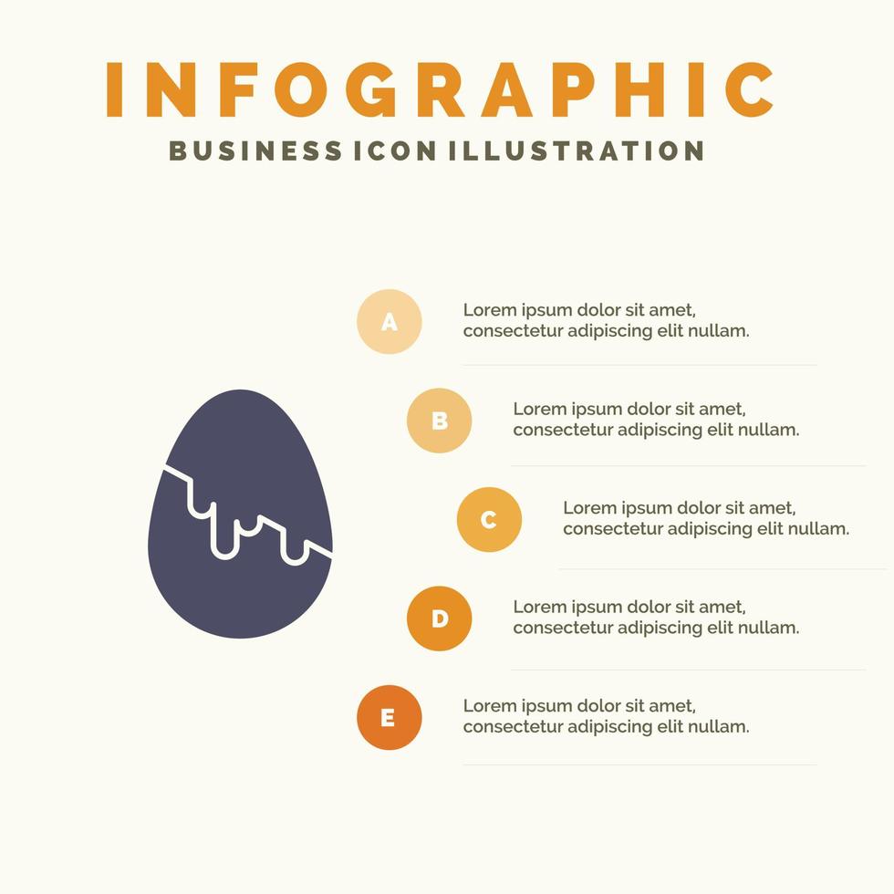 decoratie Pasen Pasen ei ei solide icoon infographics 5 stappen presentatie achtergrond vector