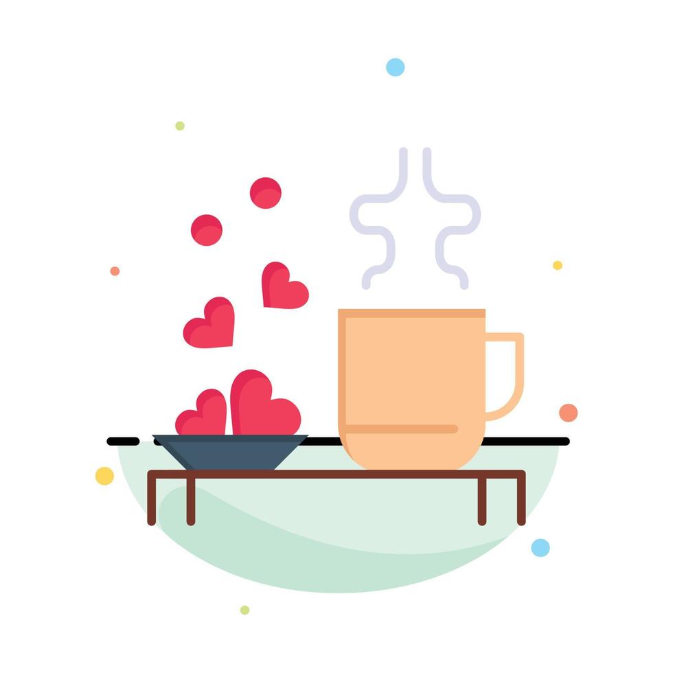 thee kop harten liefde liefhebbend bruiloft bedrijf logo sjabloon vlak kleur vector