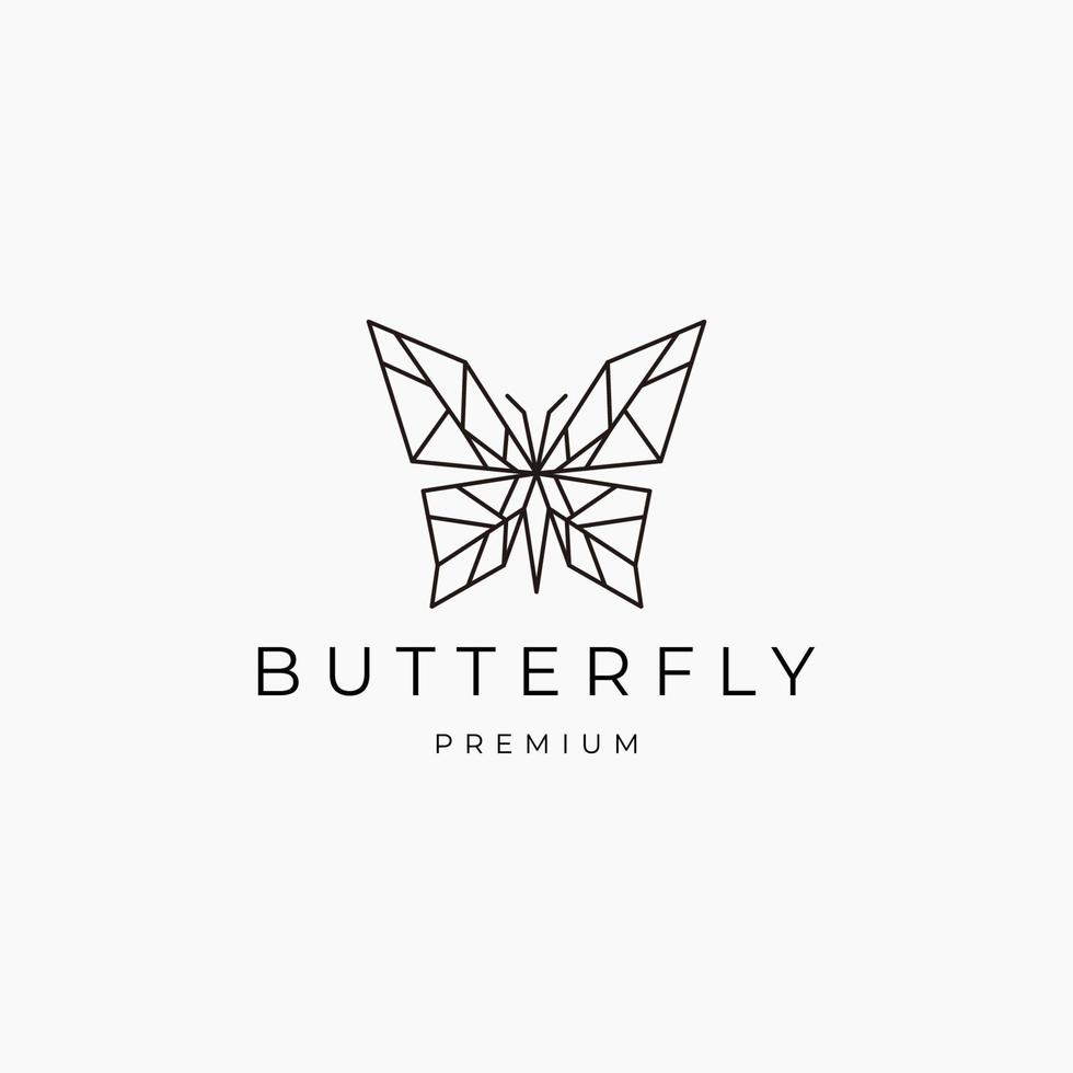 vlinder meetkundig veelhoekige logo vector icoon ontwerp sjabloon