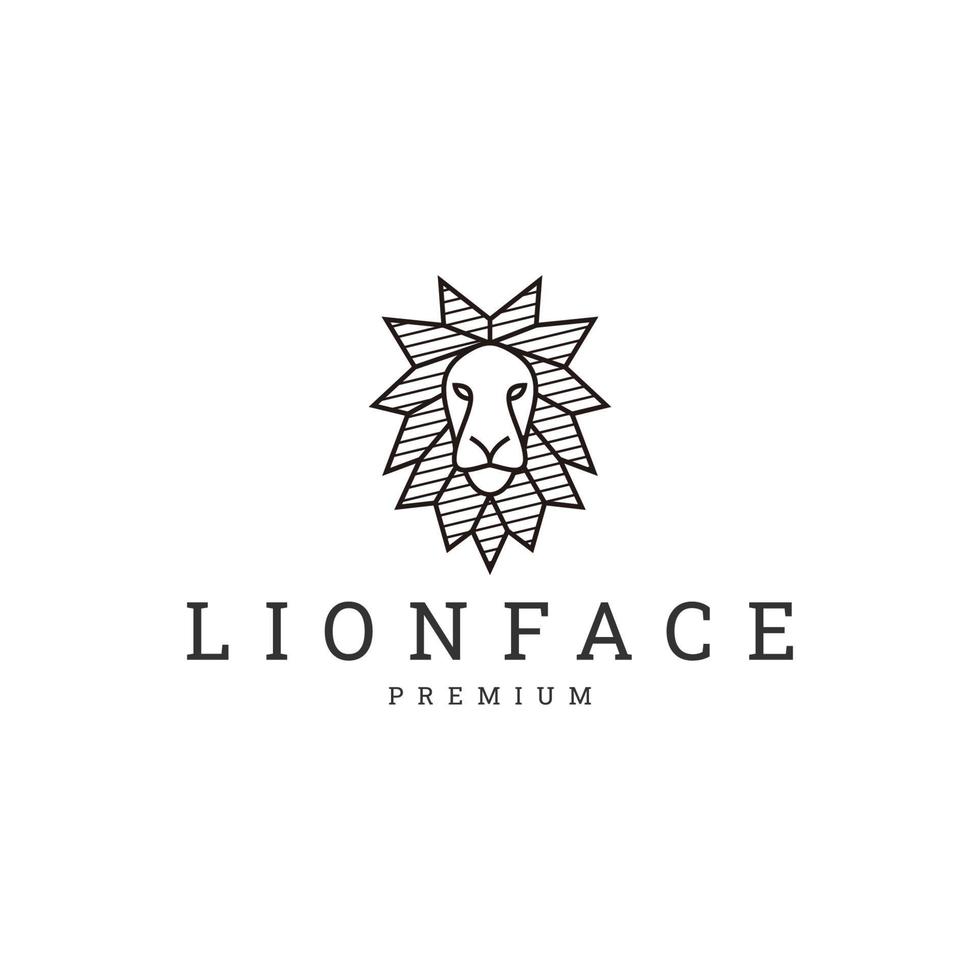 leeuw hoofd meetkundig veelhoekige logo vector icoon ontwerp sjabloon