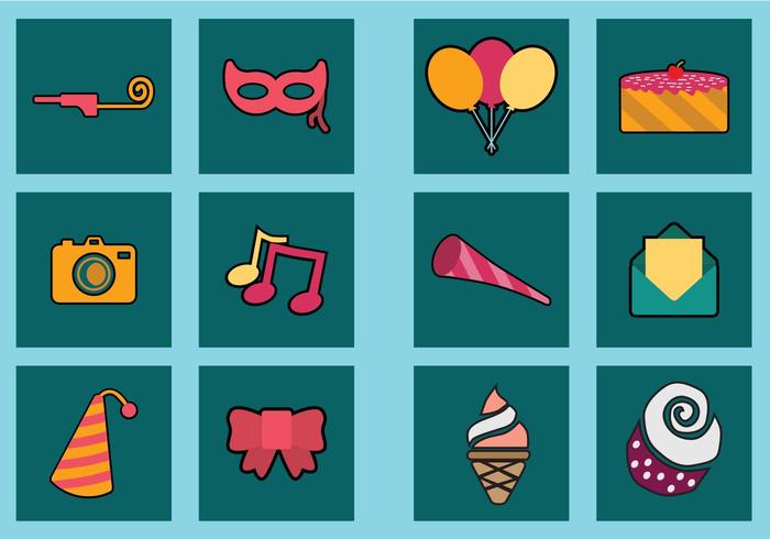 Party icon set vector