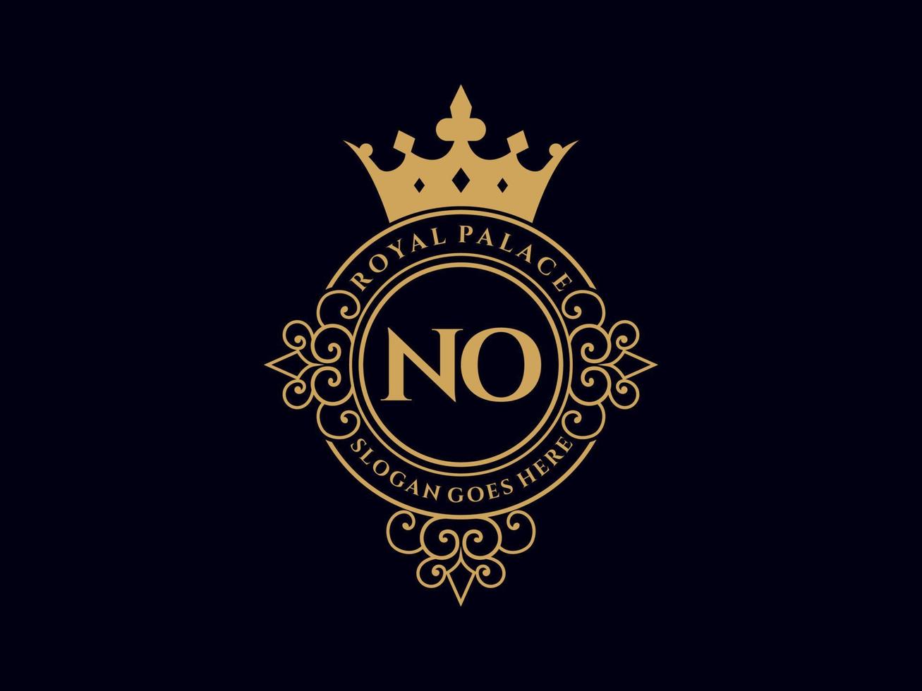 brief Nee antiek Koninklijk luxe Victoriaans logo met sier- kader. vector
