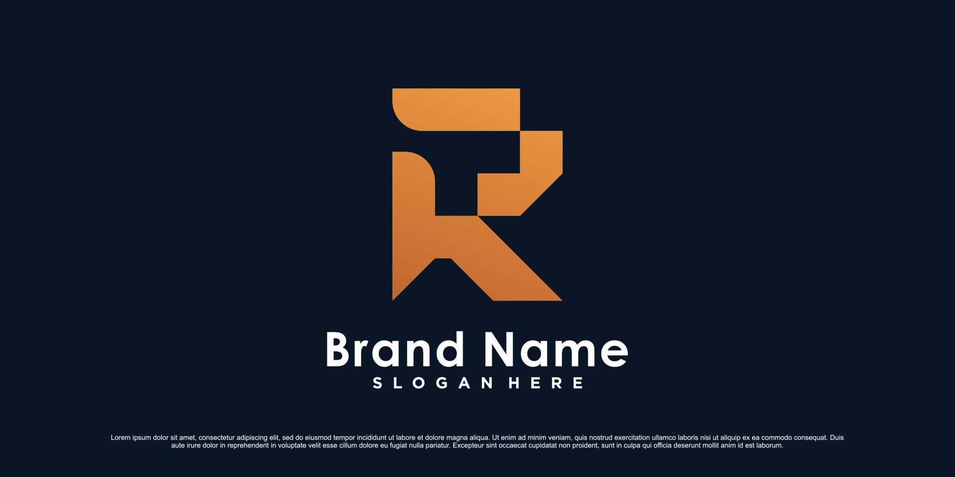 brief r monogram logo ontwerp sjabloon voor bedrijf of persoonlijk met creatief modern concept vector