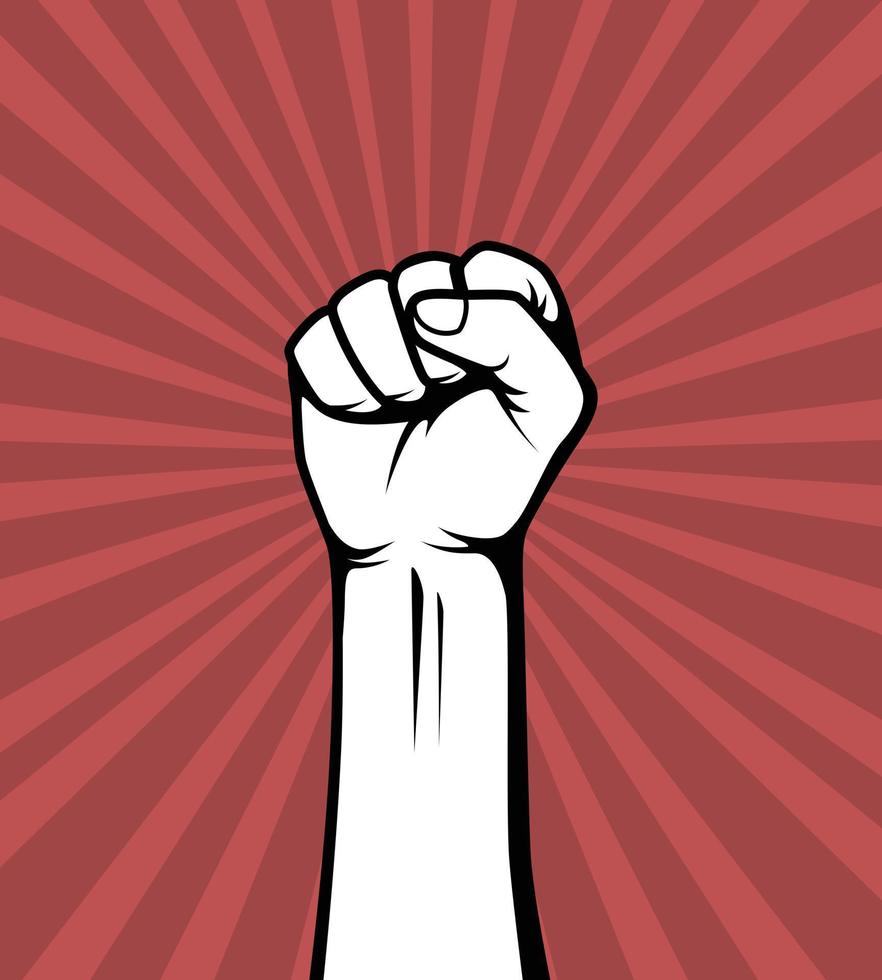 protest kunst, hand- gebald, vector, protest symbool, strijd hand- vector