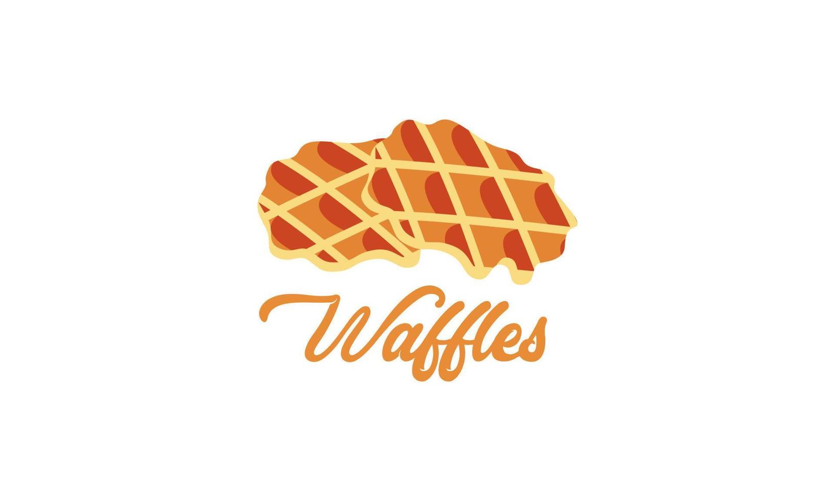 wafel toetje zoet voedsel bakkerij logo vector