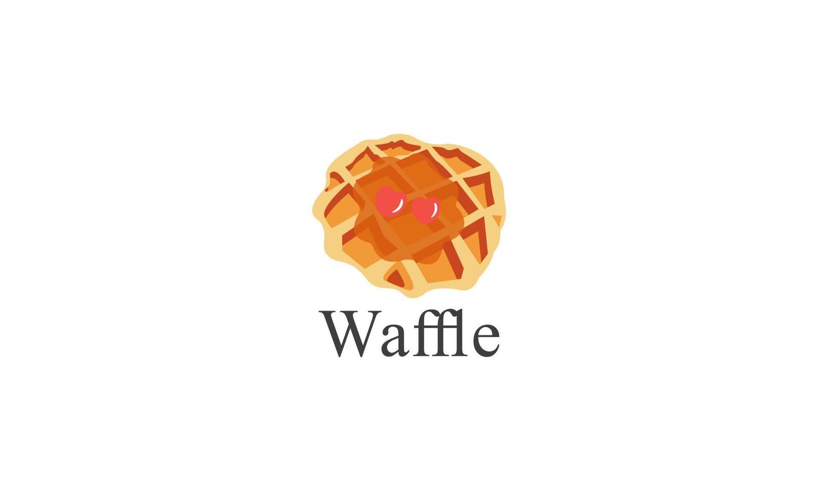 wafel toetje zoet voedsel bakkerij logo vector