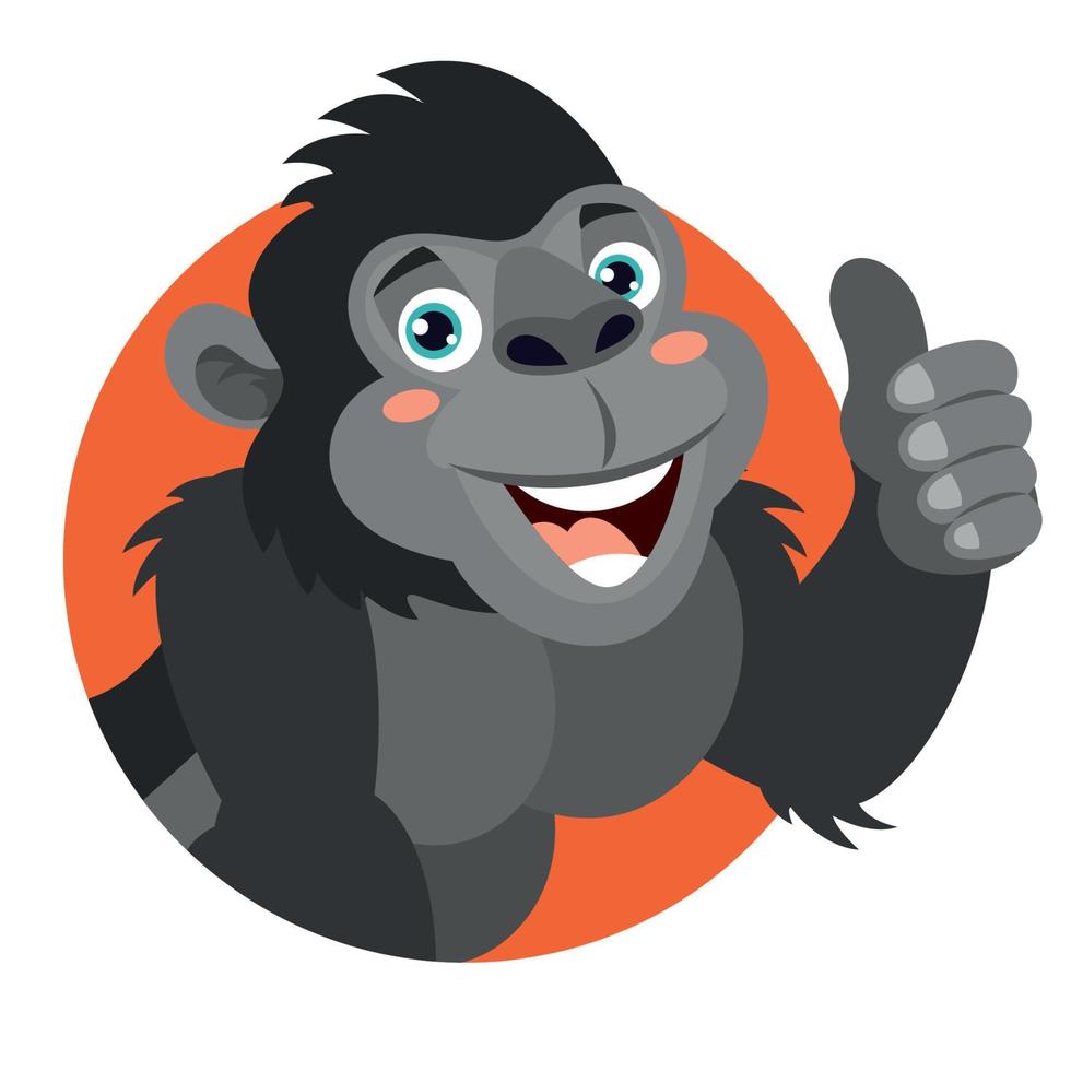 tekenfilm illustratie van een gorilla vector