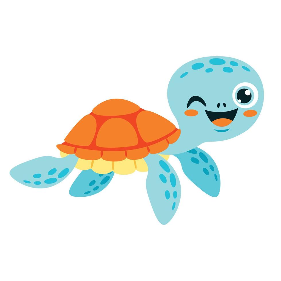 tekenfilm tekening van een zee schildpad vector