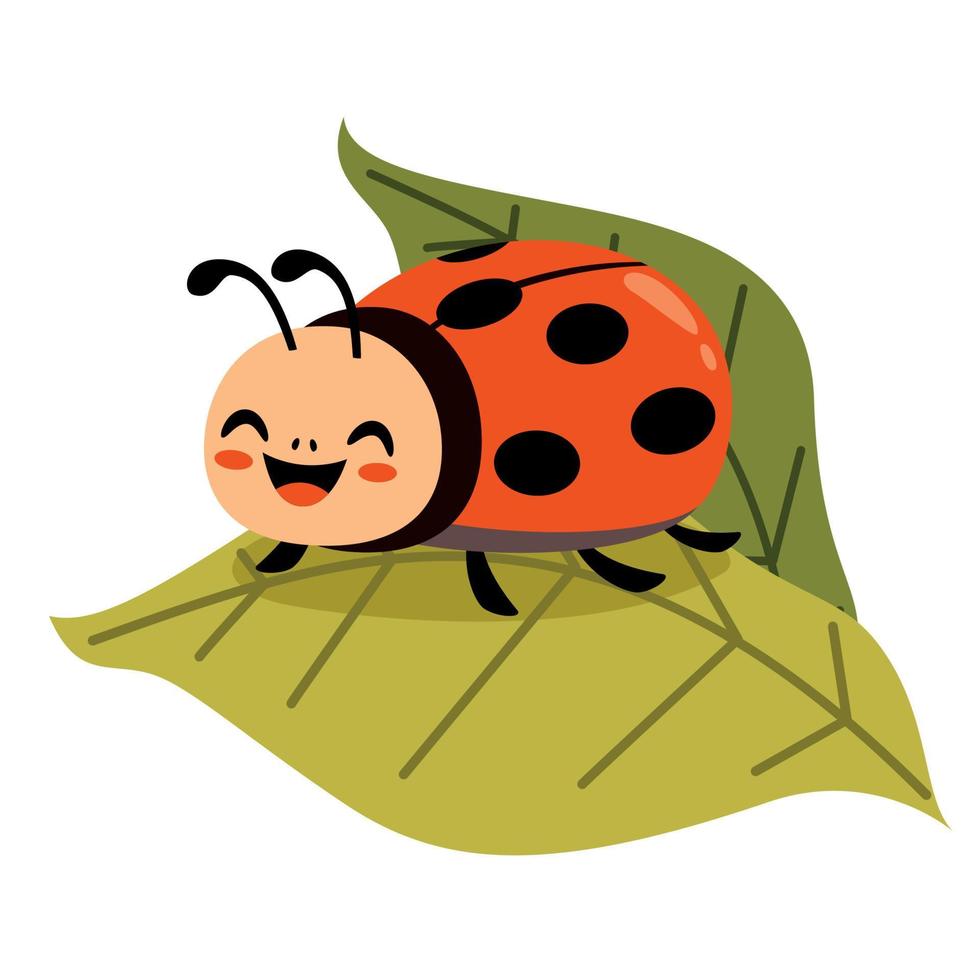 tekenfilm illustratie van een lieveheersbeestje vector