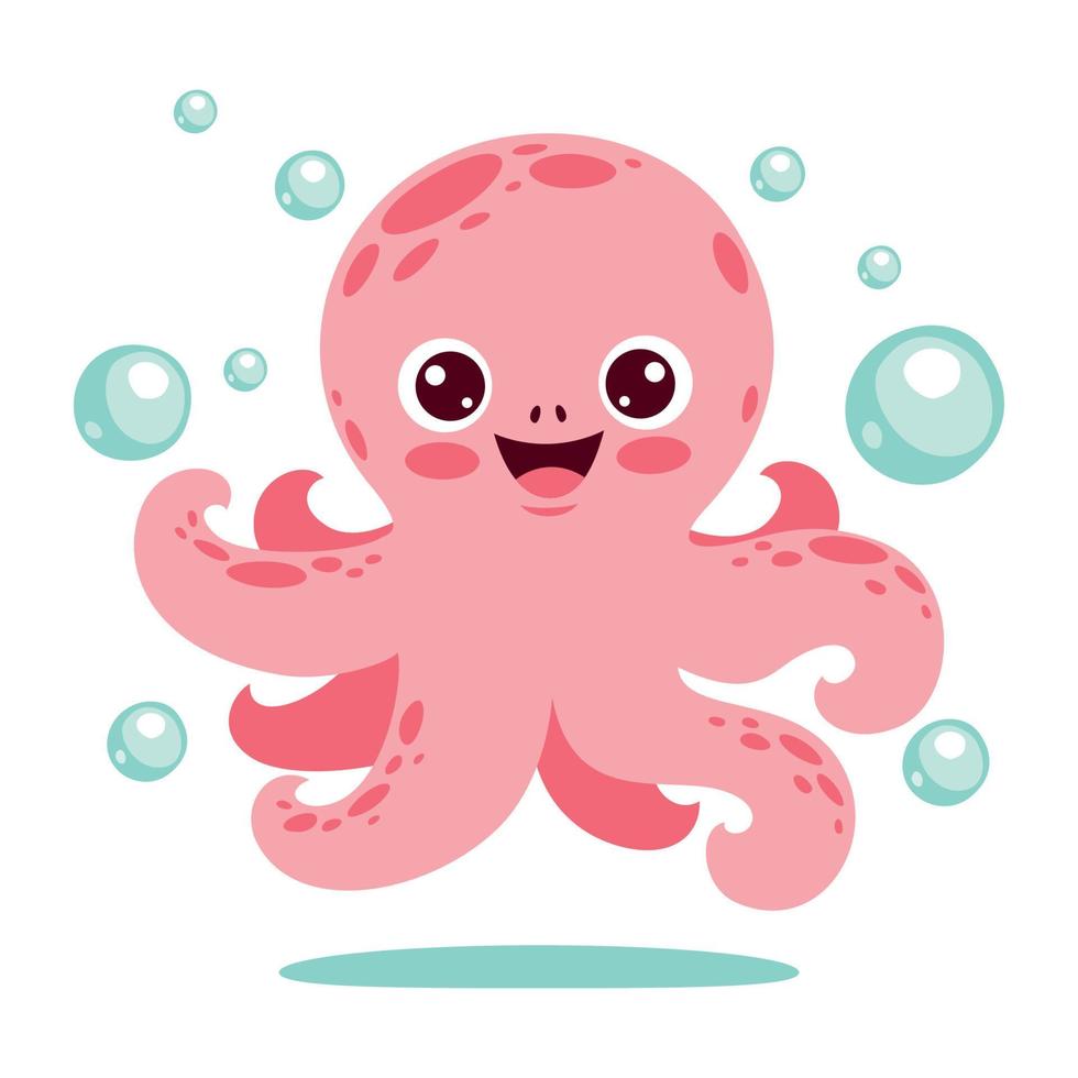 tekenfilm tekening van een Octopus vector