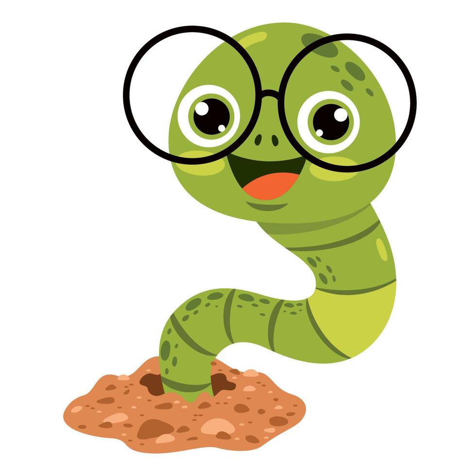 tekenfilm tekening van een worm vector