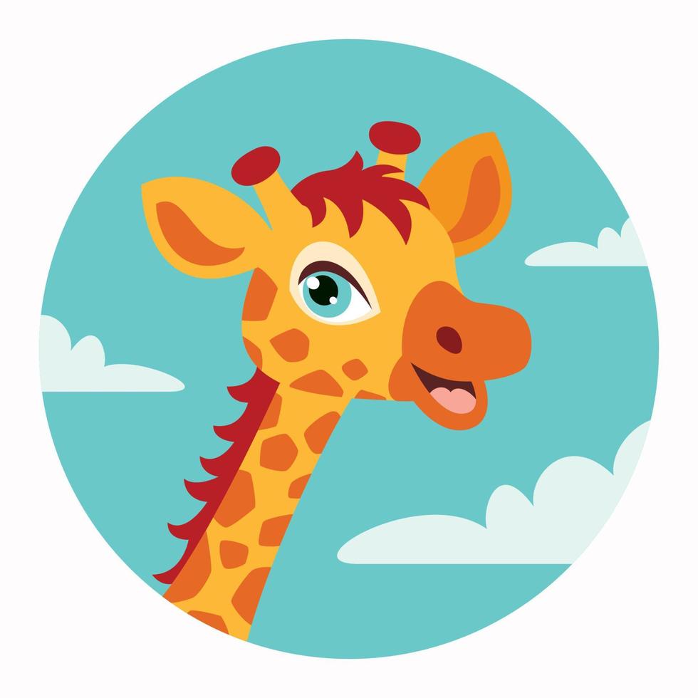tekenfilm illustratie van een giraffe vector