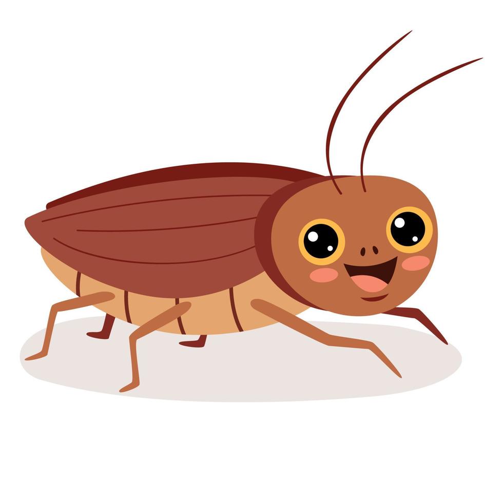 tekenfilm tekening van geïsoleerd kakkerlak vector