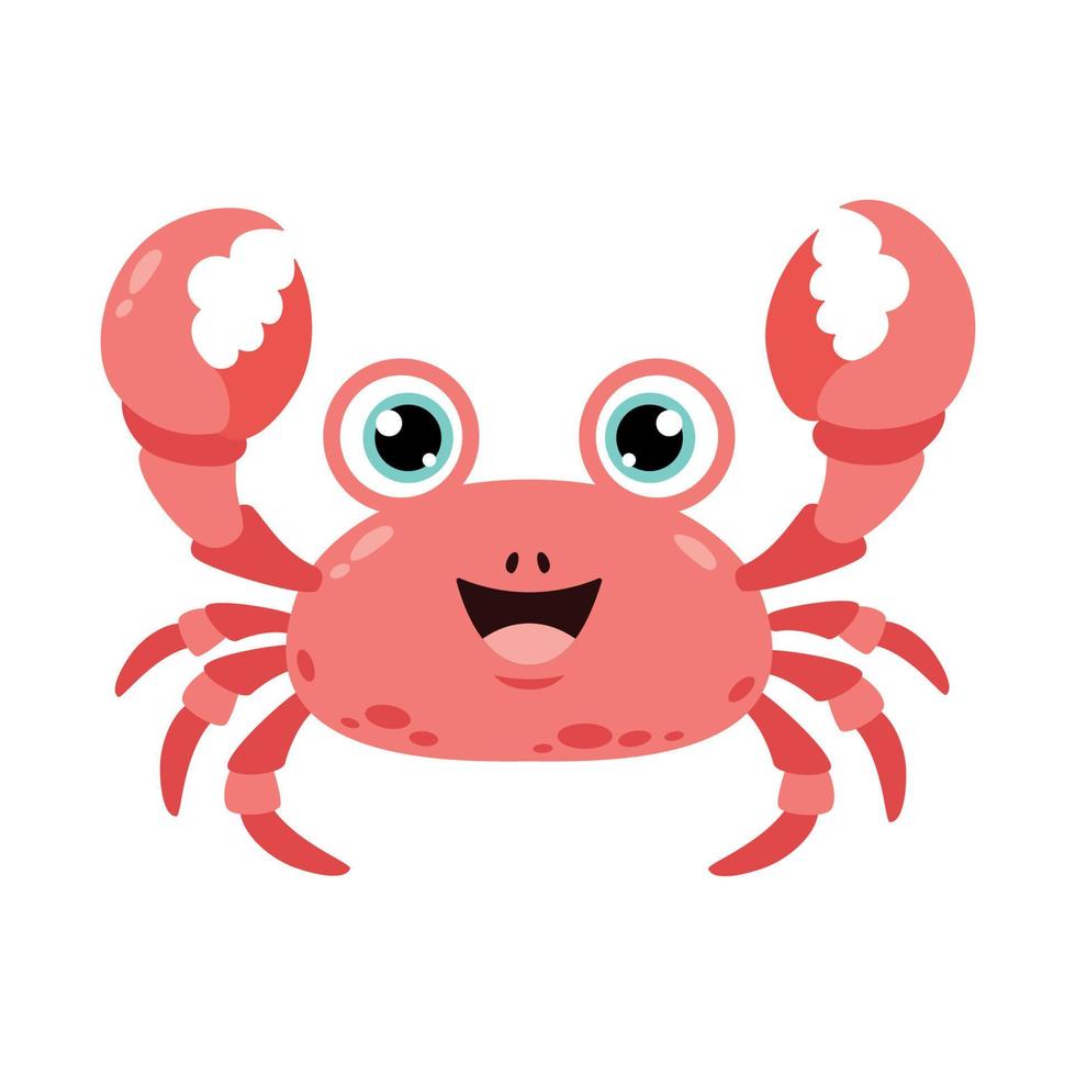 tekenfilm tekening van een krab vector