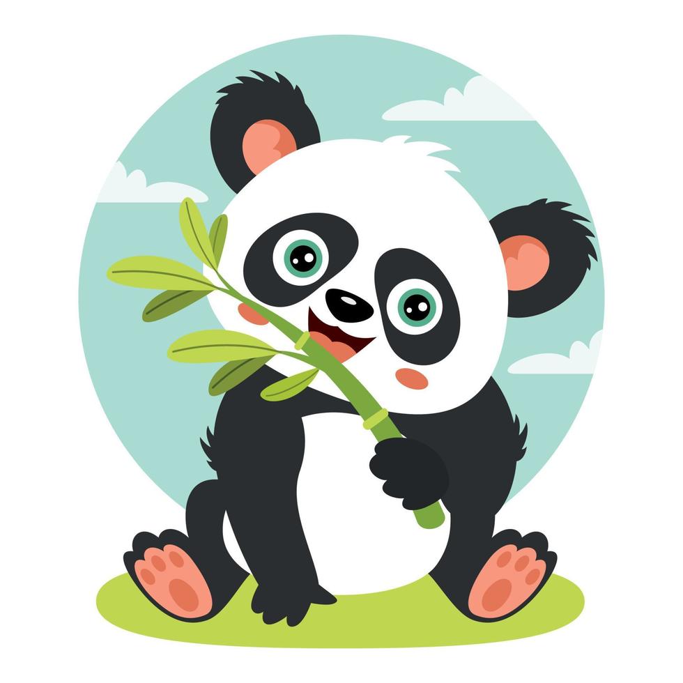 tekenfilm illustratie van een panda vector