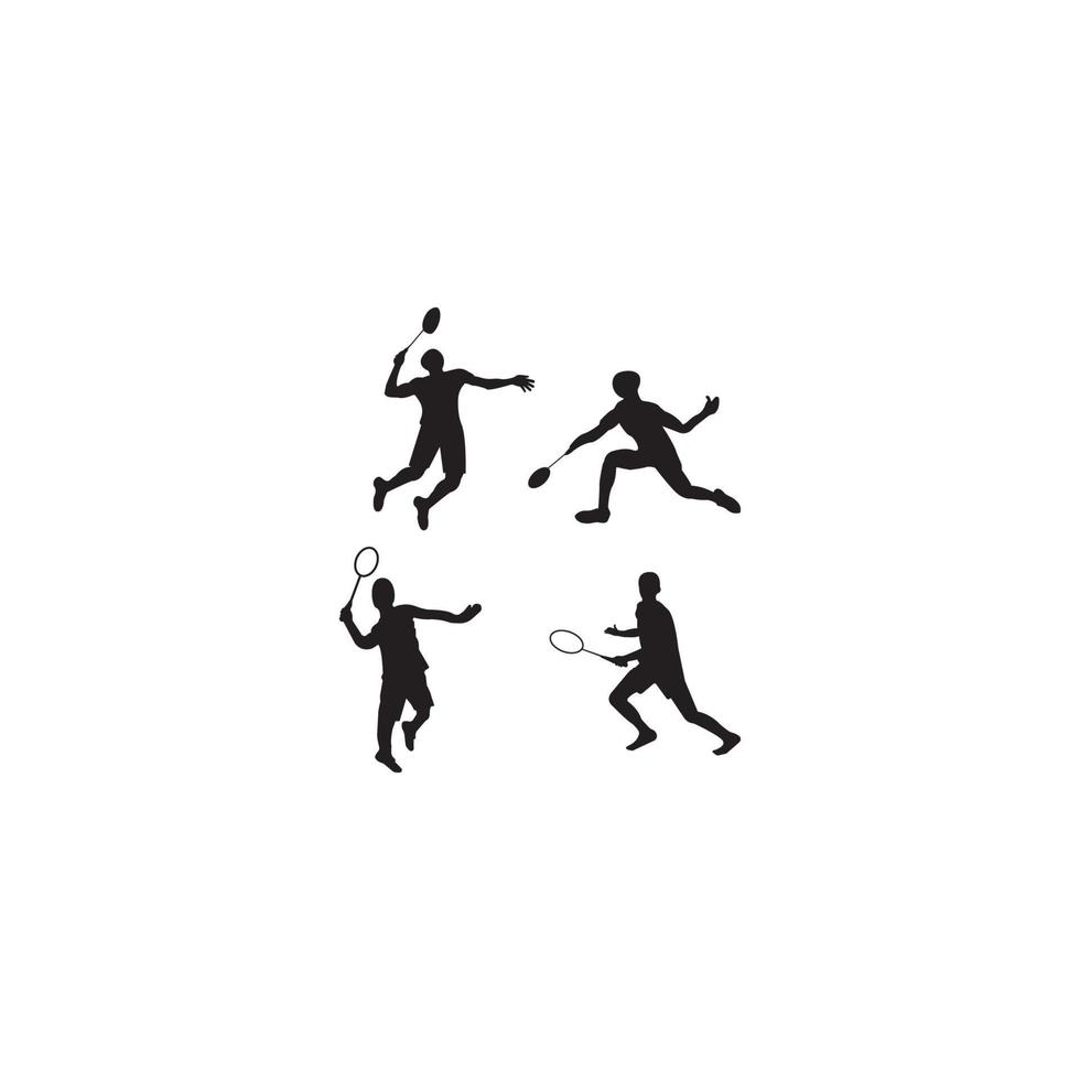 badminton spelers silhouetten set.vector verzameling van sporters. vector