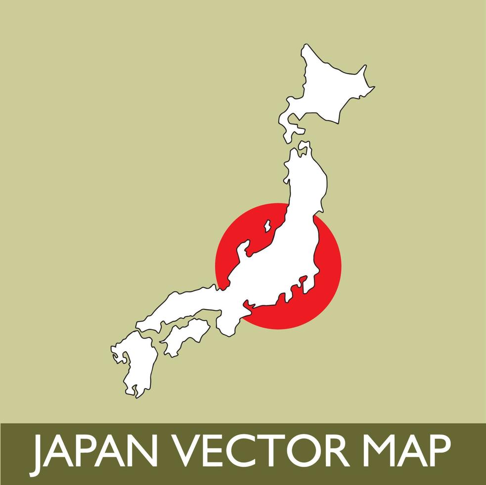 illustraties van Japan vector kaart wit kleur