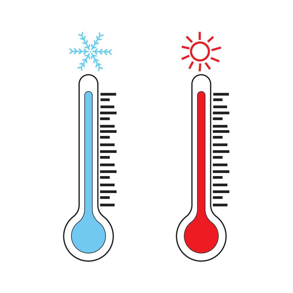 thermometer verkoudheid en heet weer Aan een wit achtergrond vector