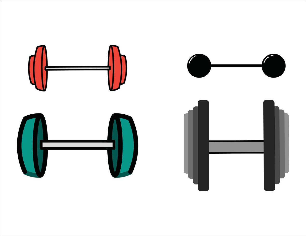 verzameling van barbell Sportschool kleurrijk vector