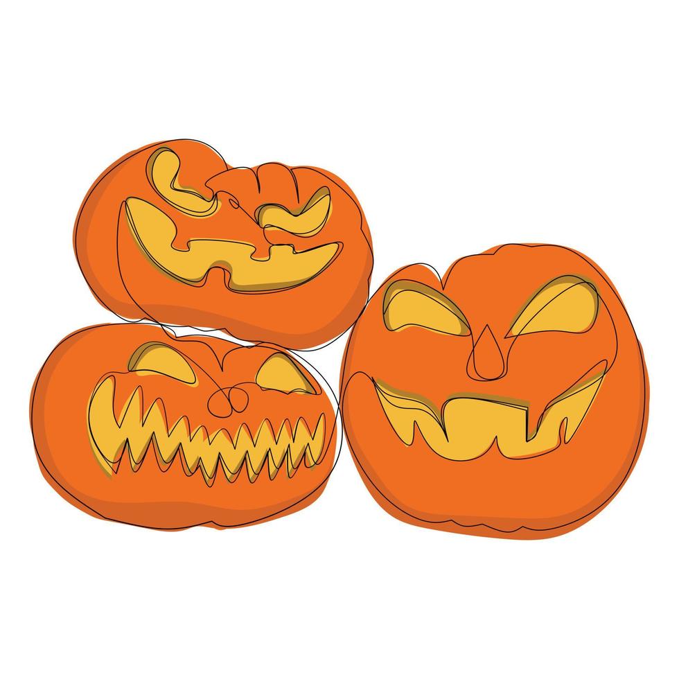 illustratie van pompoen hallowen vector