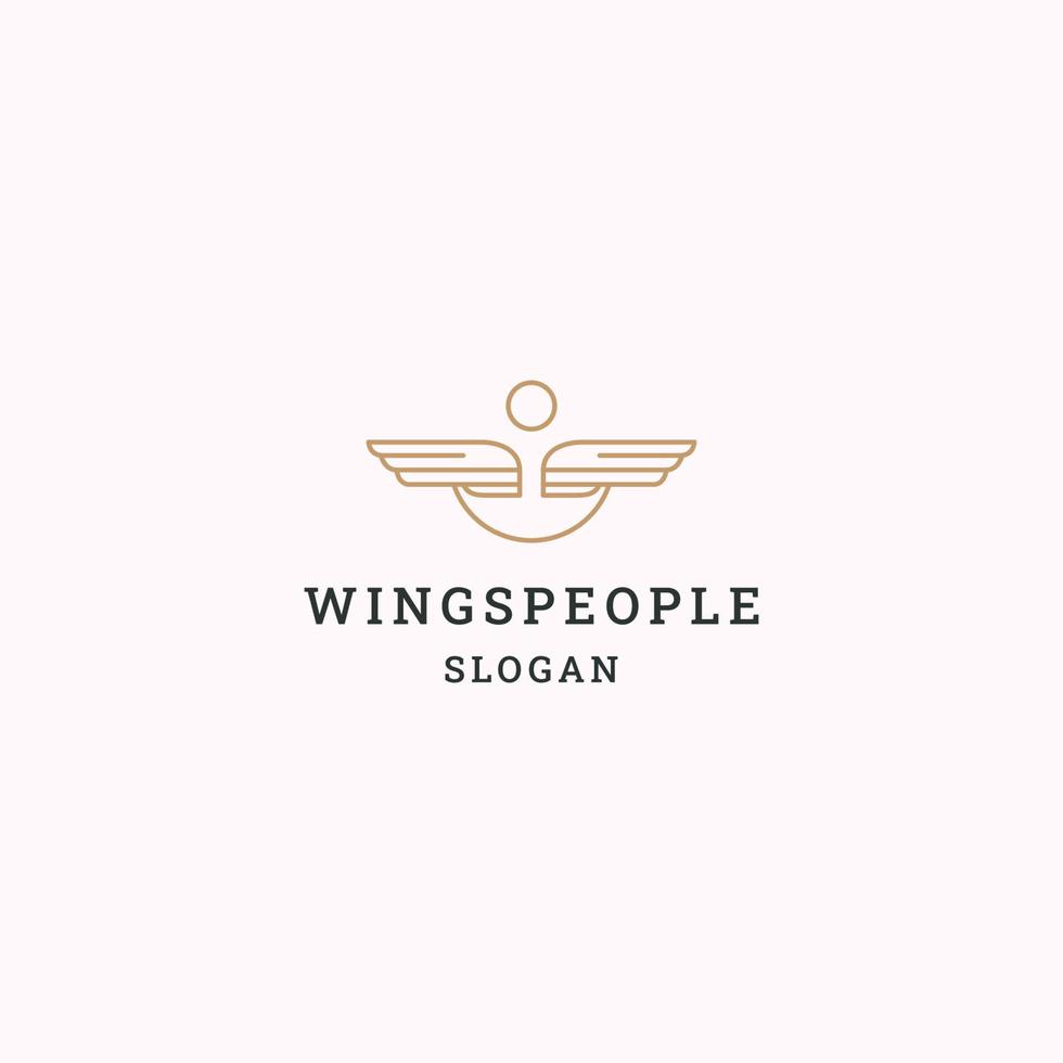 Vleugels mensen logo icoon ontwerp sjabloon vector illustratie