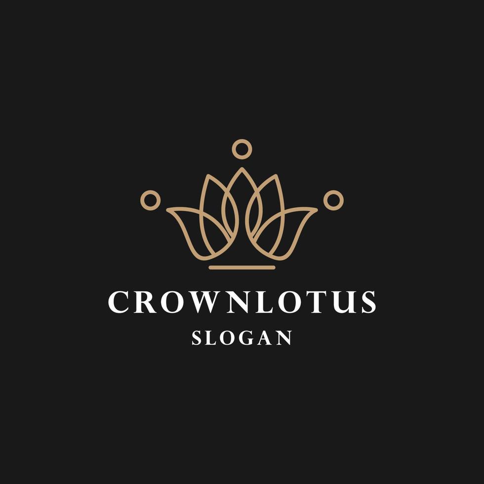 kroon lotus logo icoon ontwerp sjabloon vector