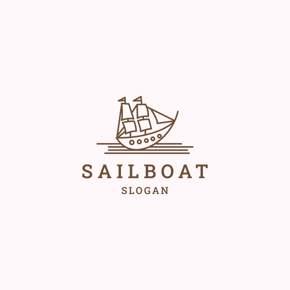 zeilboot logo pictogram ontwerp sjabloon vectorillustratie vector