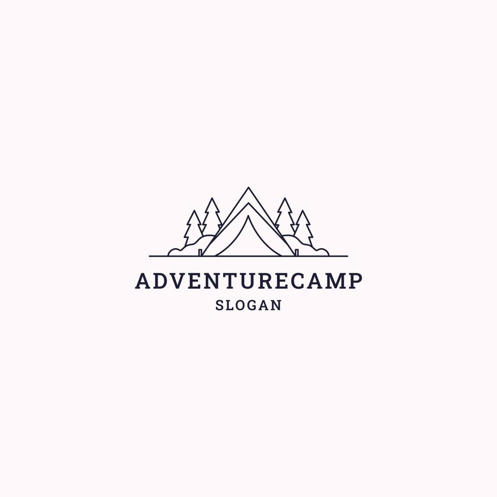 avontuur kamp logo icoon ontwerp sjabloon vector illustratie