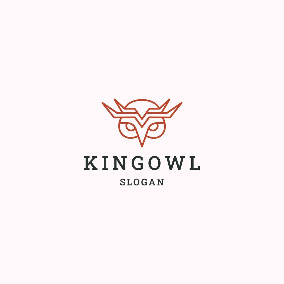 koning uil logo icoon vlak ontwerp sjabloon vector