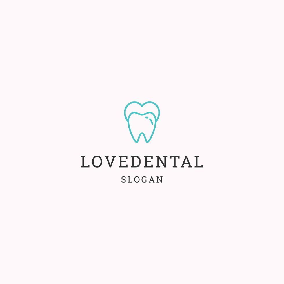 liefde tandheelkundig logo icoon ontwerp sjabloon vector illustratie