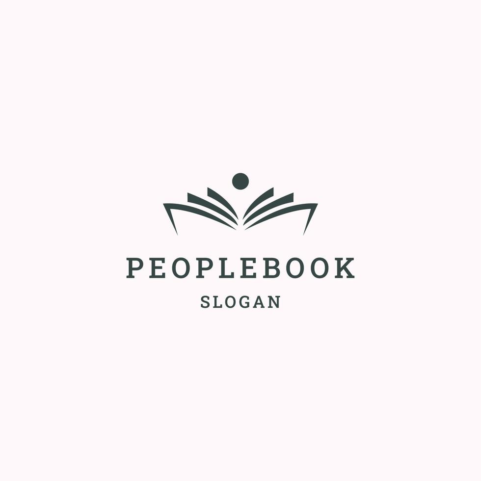 mensen boek logo icoon ontwerp sjabloon vector