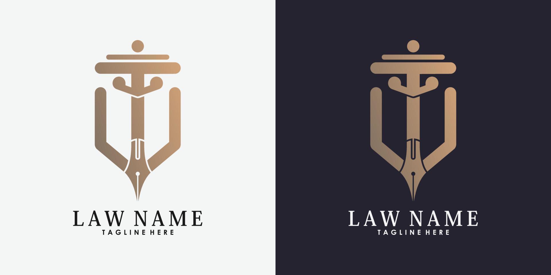 advocaat logo ontwerp met brief y creatief concept premie vector