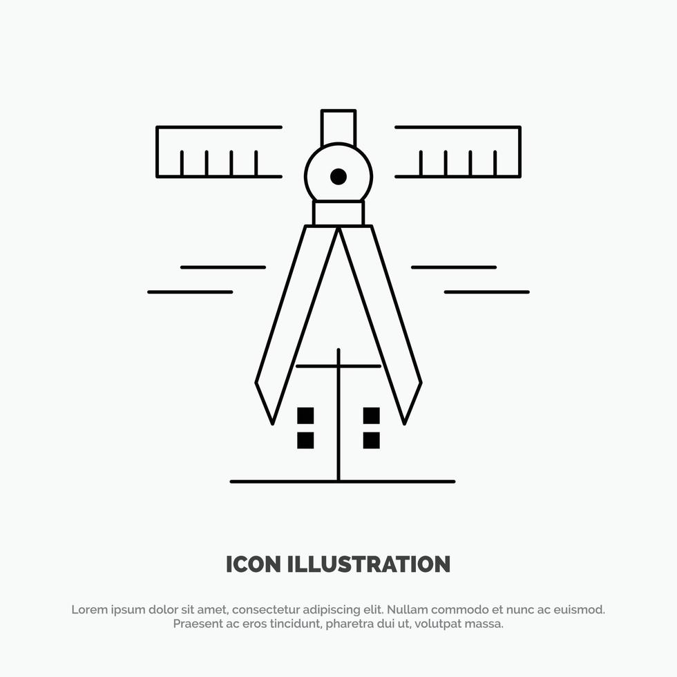 remklauwen geometrie gereedschap meten vector lijn icoon