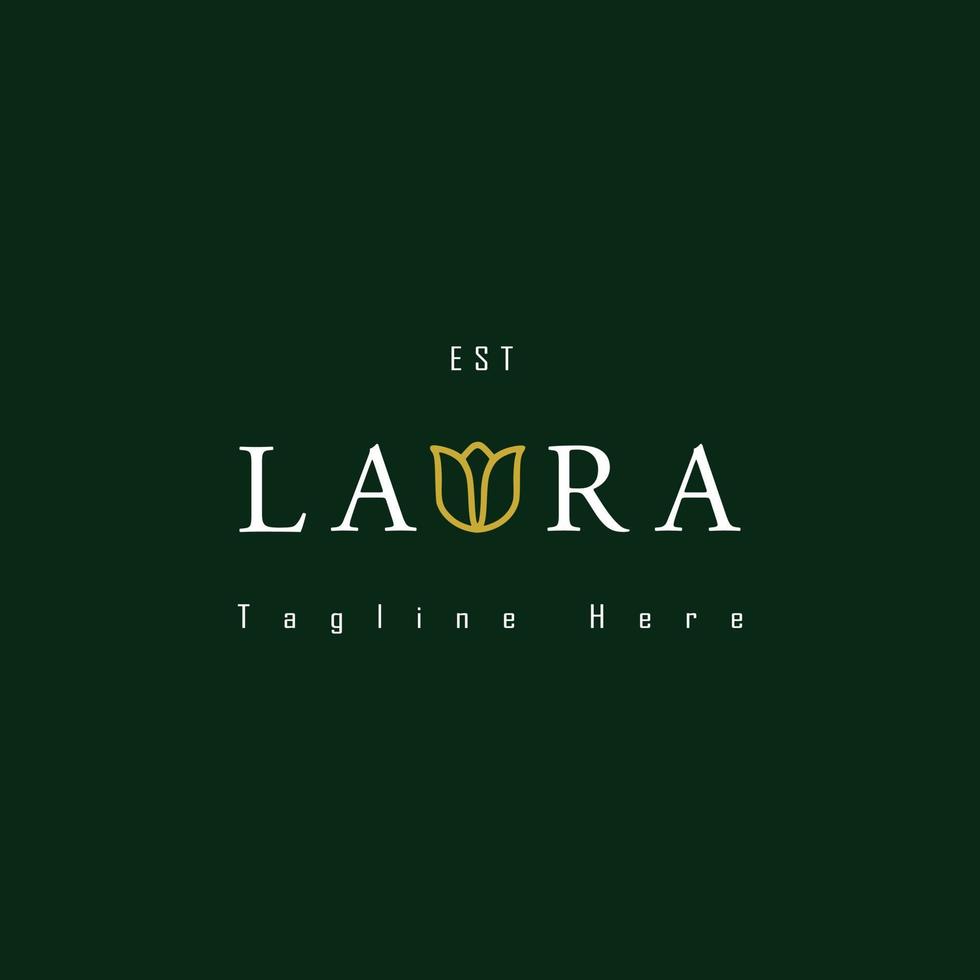 tekst logo ontwerp sjabloon laura geschikt voor een kunstmatig bedrijf vector