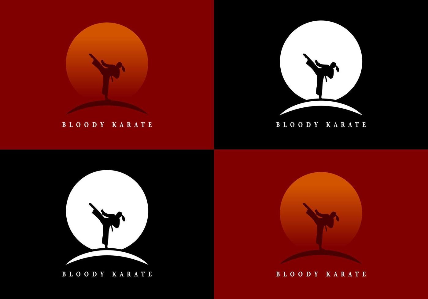 karate silhouet logo, geschikt voor een karate college symbool. vector