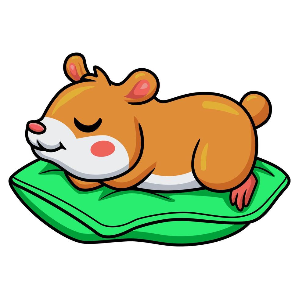 schattig weinig hamster tekenfilm slapen vector