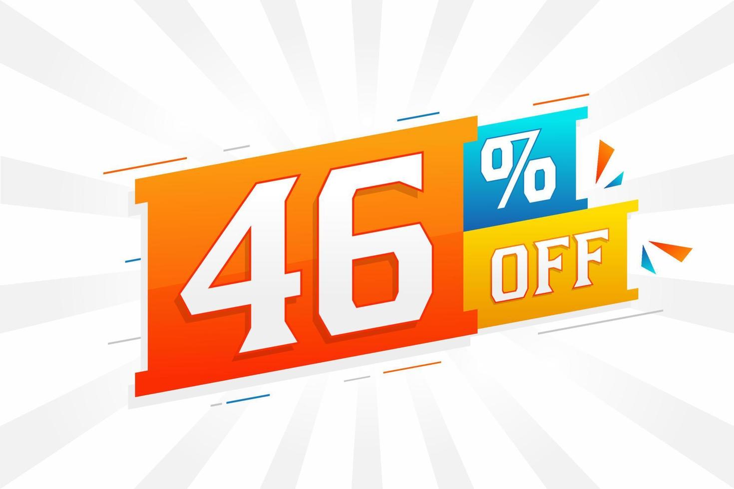 46 procent uit 3d speciaal promotionele campagne ontwerp. 46 van 3d korting aanbod voor uitverkoop en marketing. vector