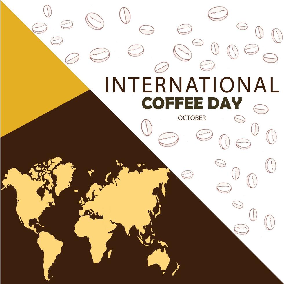 Internationale koffie dag koffie Boon vector
