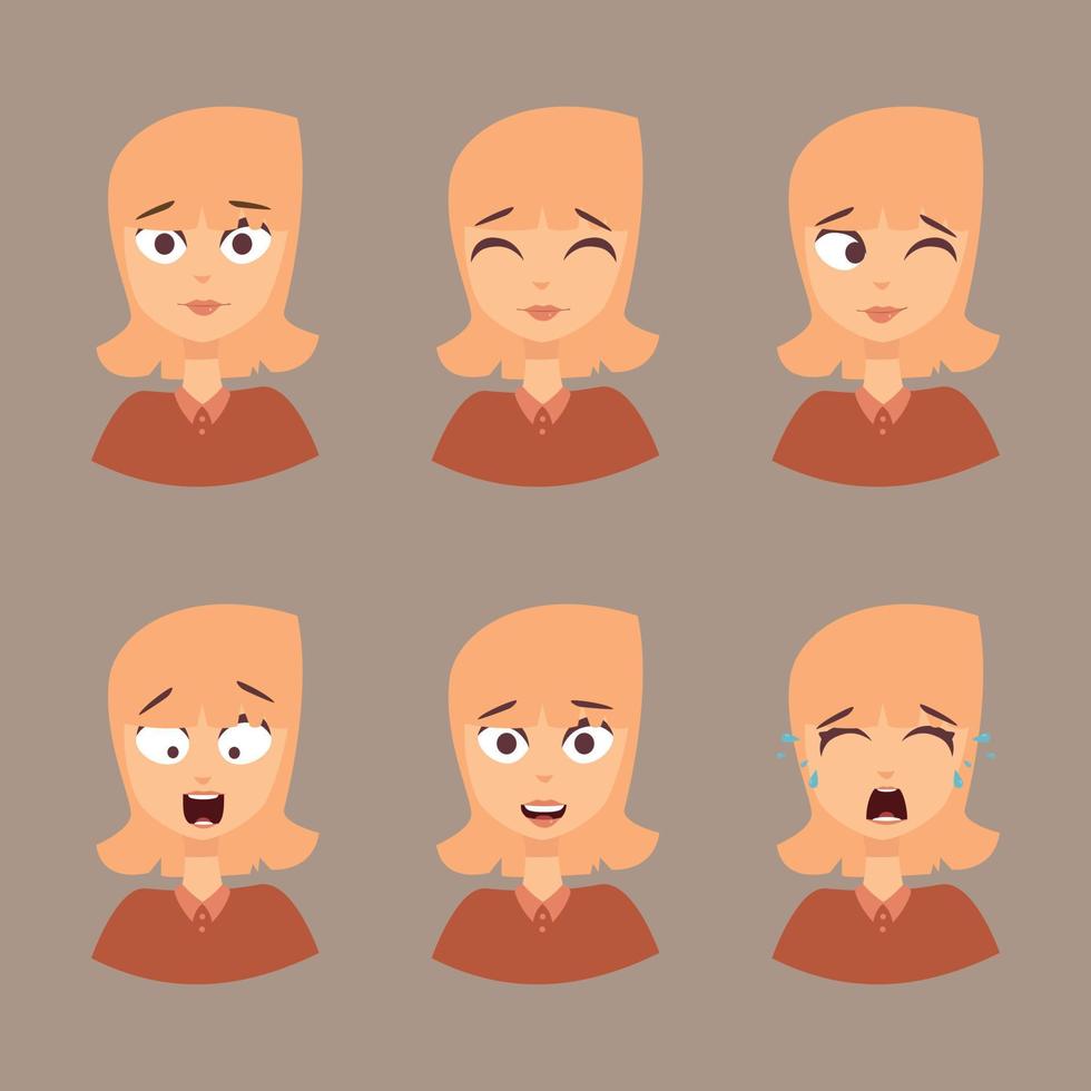 blond karakter tonen emoties pak vector
