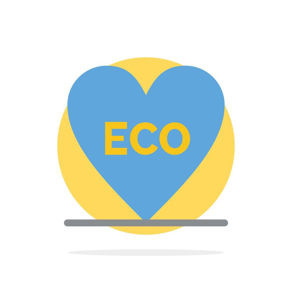 eco hart liefde milieu abstract cirkel achtergrond vlak kleur icoon vector