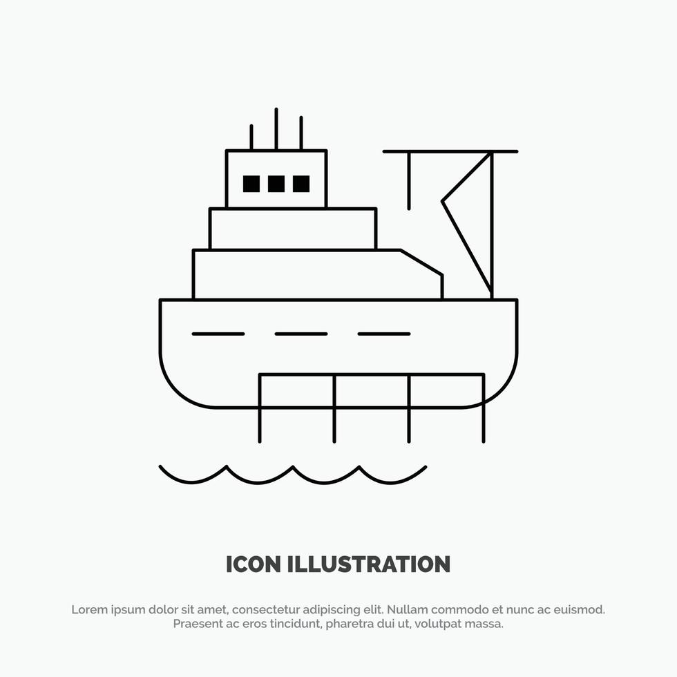 schip boot lading bouw lijn icoon vector